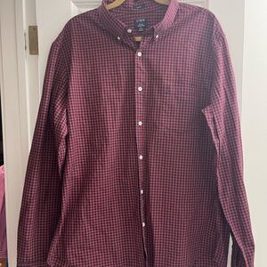 J. Crew Men's Red Checkered Shirt